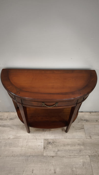 94079 Console a mezzaluna in legno con cassetto