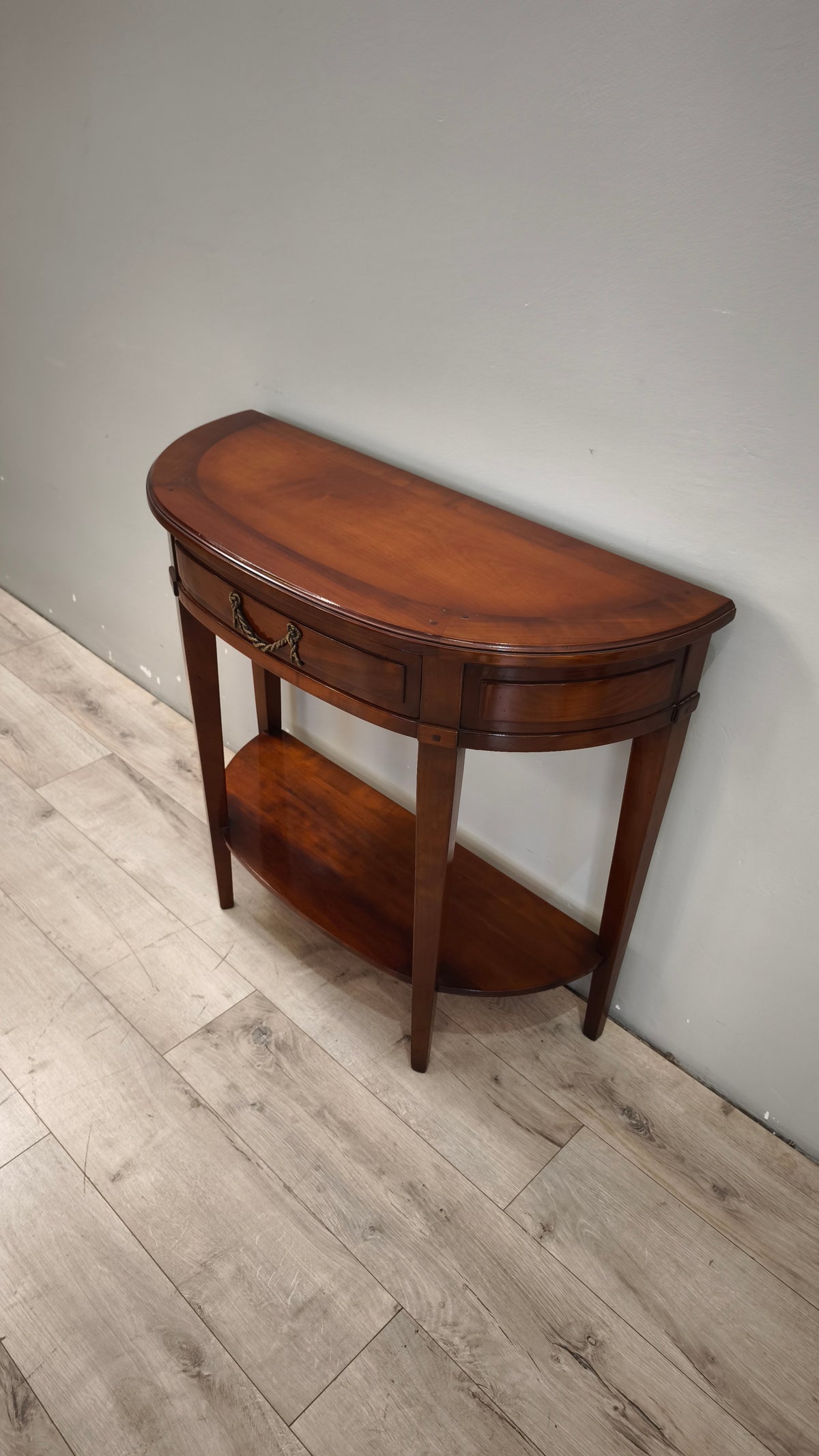 94079 Console a mezzaluna in legno con cassetto
