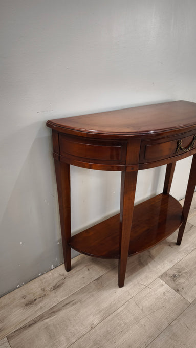 94079 Console a mezzaluna in legno con cassetto