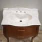 94134 Mobile lavabo in legno massello di noce e piano in marmo di Carrara