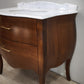 94134 Mobile lavabo in legno massello di noce e piano in marmo di Carrara