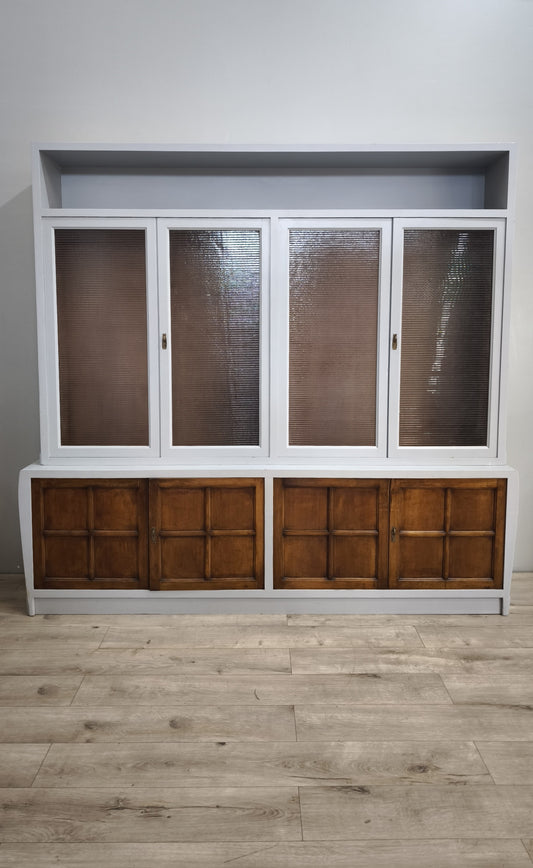 94229 Vetrina vintage in legno quattro ante