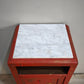 94232 Comodino in legno dipinto rosso con piano in marmo