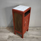 94232 Comodino in legno dipinto rosso con piano in marmo