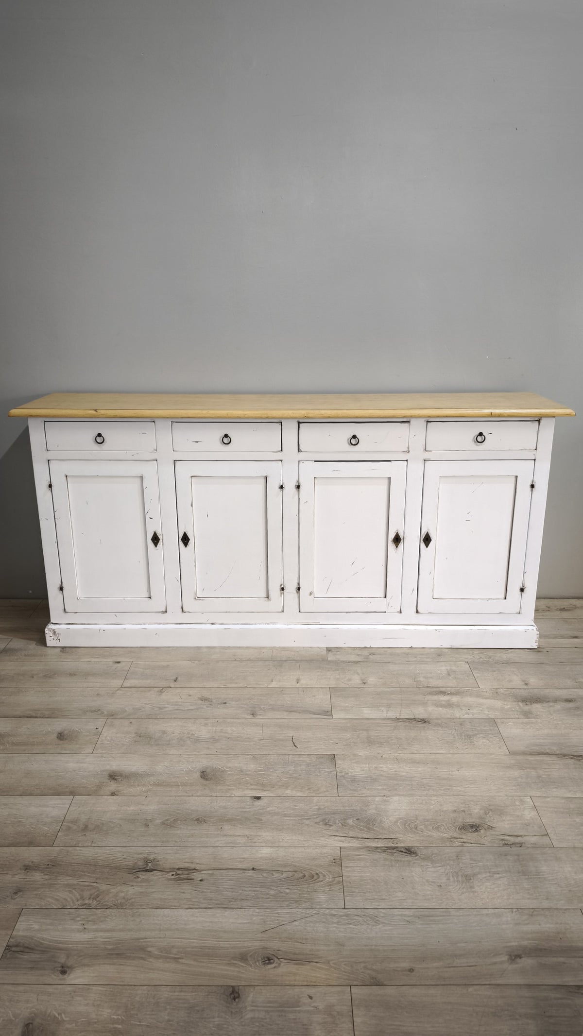 94259 Servante in legno dipinta bianca con piano sverniciato