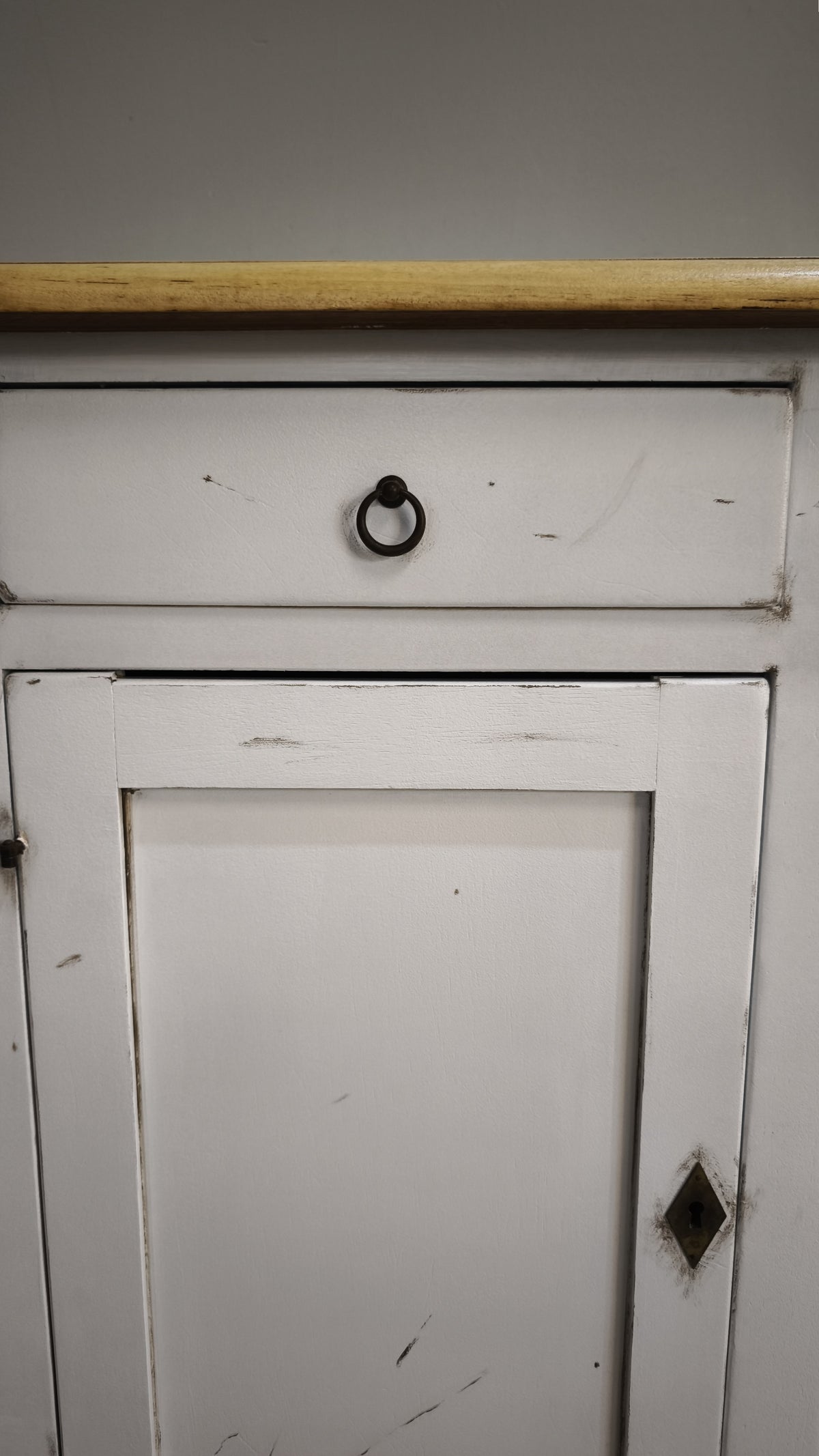 94259 Servante in legno dipinta bianca con piano sverniciato