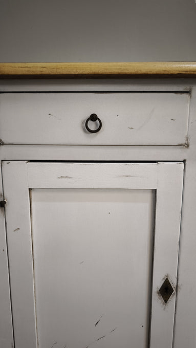 94259 Servante in legno dipinta bianca con piano sverniciato