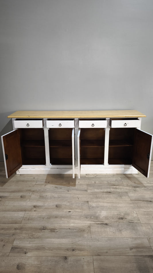94259 Servante in legno dipinta bianca con piano sverniciato