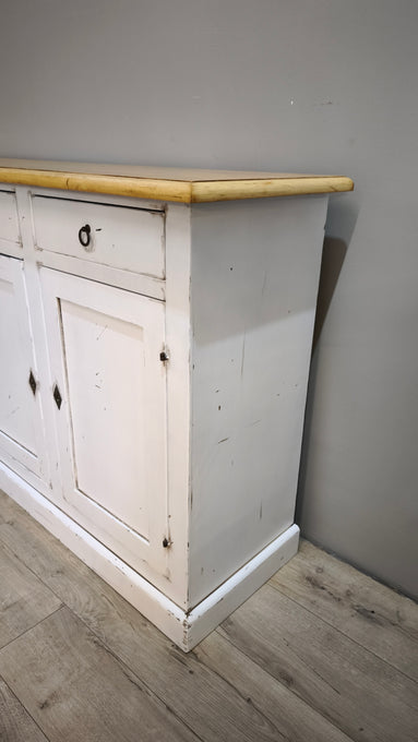 94259 Servante in legno dipinta bianca con piano sverniciato