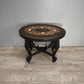 94245 Tavolino da salotto in legno etnico con elefanti decorati
