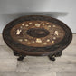 94245 Tavolino da salotto in legno etnico con elefanti decorati