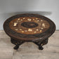 94245 Tavolino da salotto in legno etnico con elefanti decorati