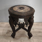 94245 Tavolino da salotto in legno etnico con elefanti decorati