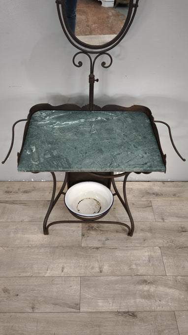 94227 Toletta in ferro con piano in marmo