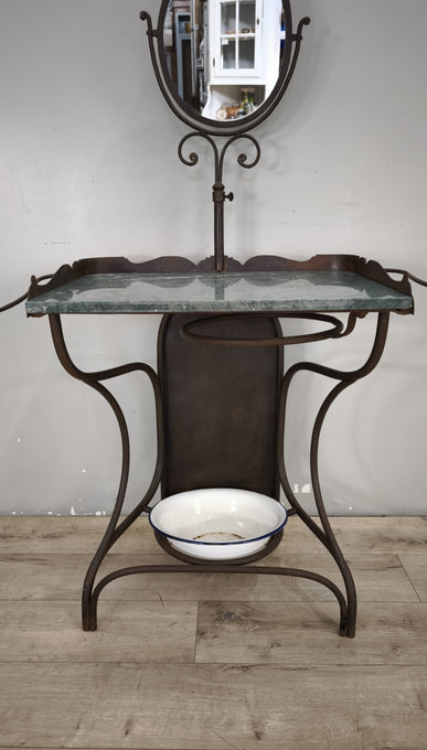 94227 Toletta in ferro con piano in marmo