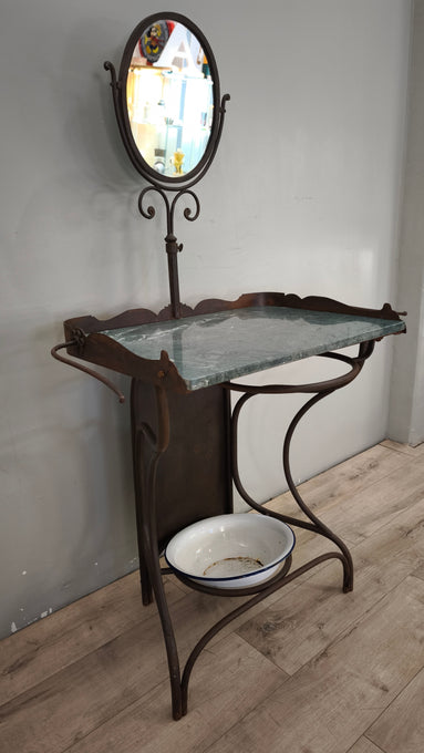 94227 Toletta in ferro con piano in marmo