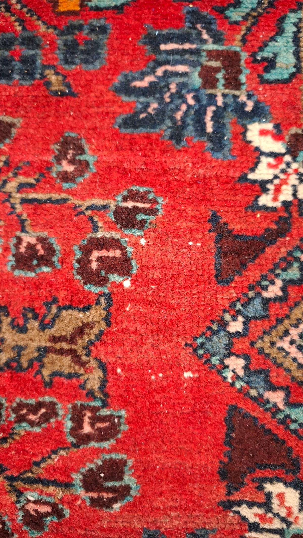 94234 Tappeto Mikado rosso con decoro a motivo floreale 115cm x 283cm
