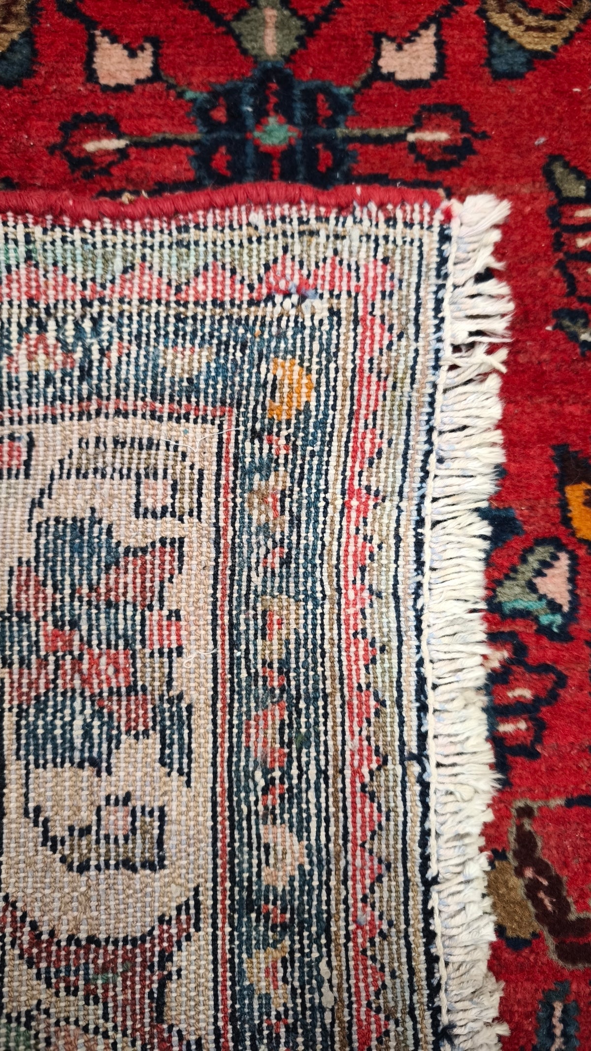 94234 Tappeto Mikado rosso con decoro a motivo floreale 115cm x 283cm