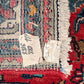 94234 Tappeto Mikado rosso con decoro a motivo floreale 115cm x 283cm