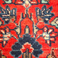 94234 Tappeto Mikado rosso con decoro a motivo floreale 115cm x 283cm