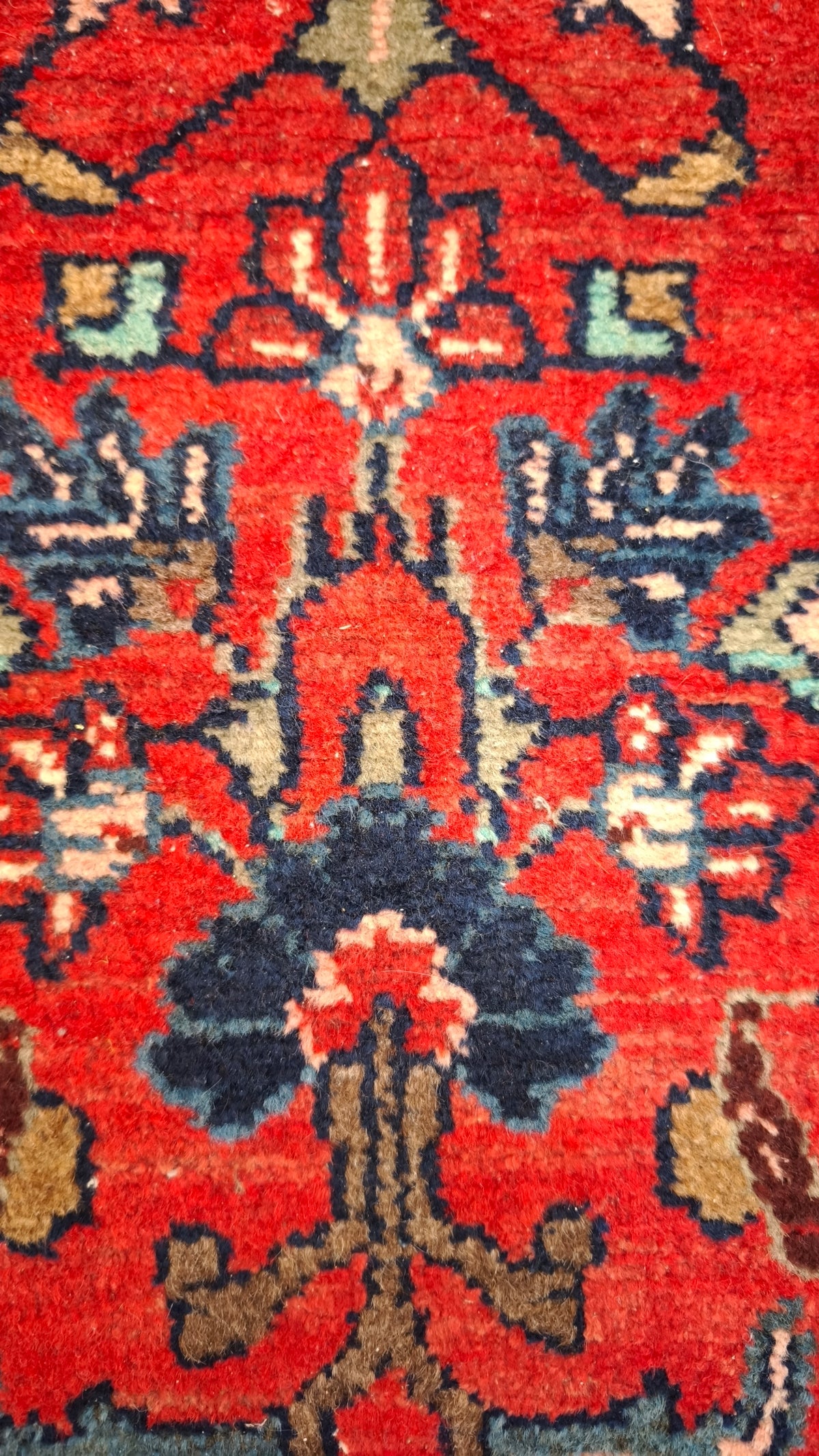 94234 Tappeto Mikado rosso con decoro a motivo floreale 115cm x 283cm