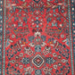 94234 Tappeto Mikado rosso con decoro a motivo floreale 115cm x 283cm
