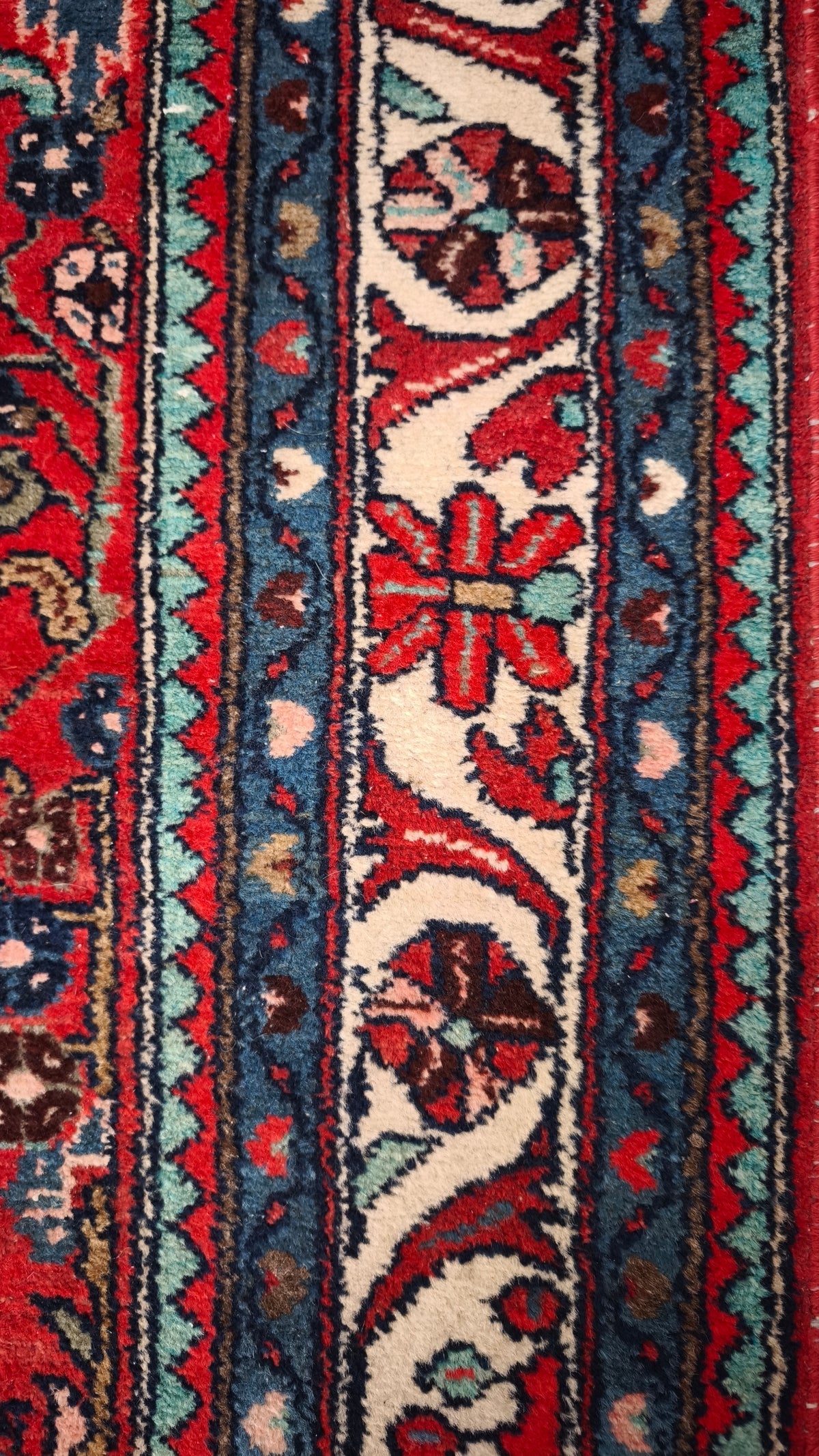 94234 Tappeto Mikado rosso con decoro a motivo floreale 115cm x 283cm
