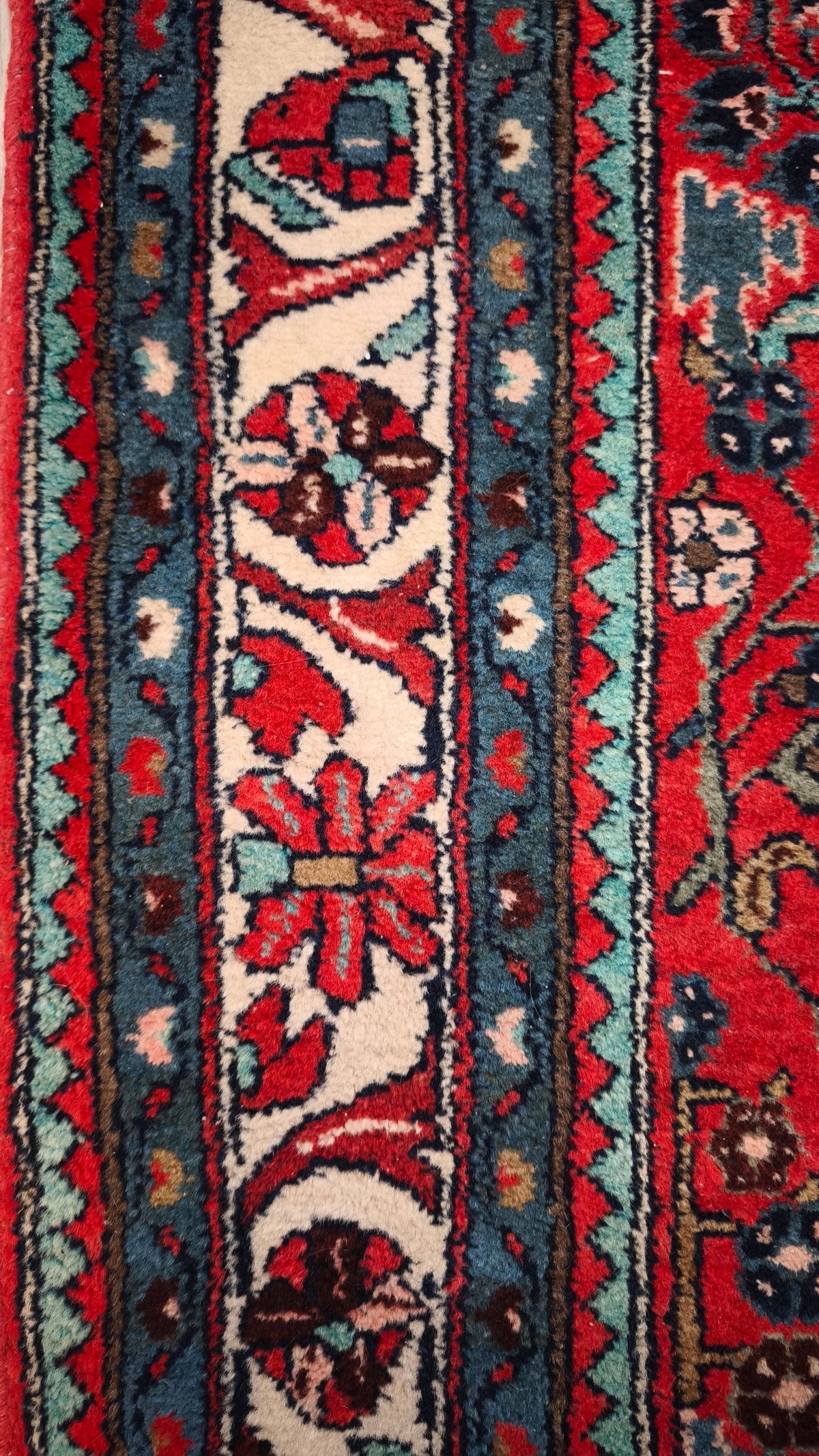 94234 Tappeto Mikado rosso con decoro a motivo floreale 115cm x 283cm