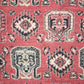 94370 Tappeto rosso e crema con decoro geometrico 137cm x 207cm