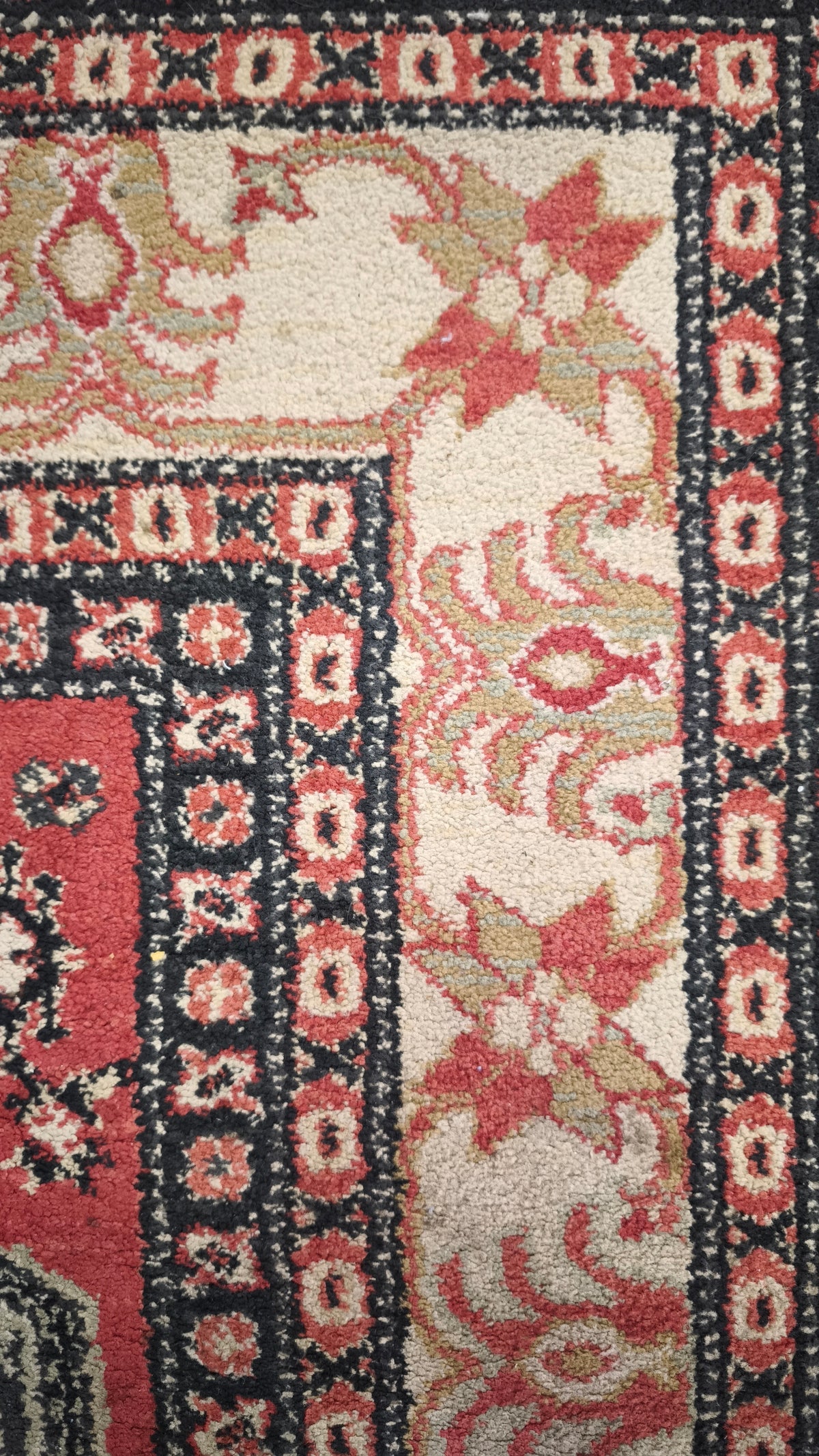 94370 Tappeto rosso e crema con decoro geometrico 137cm x 207cm