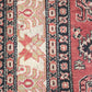 94370 Tappeto rosso e crema con decoro geometrico 137cm x 207cm