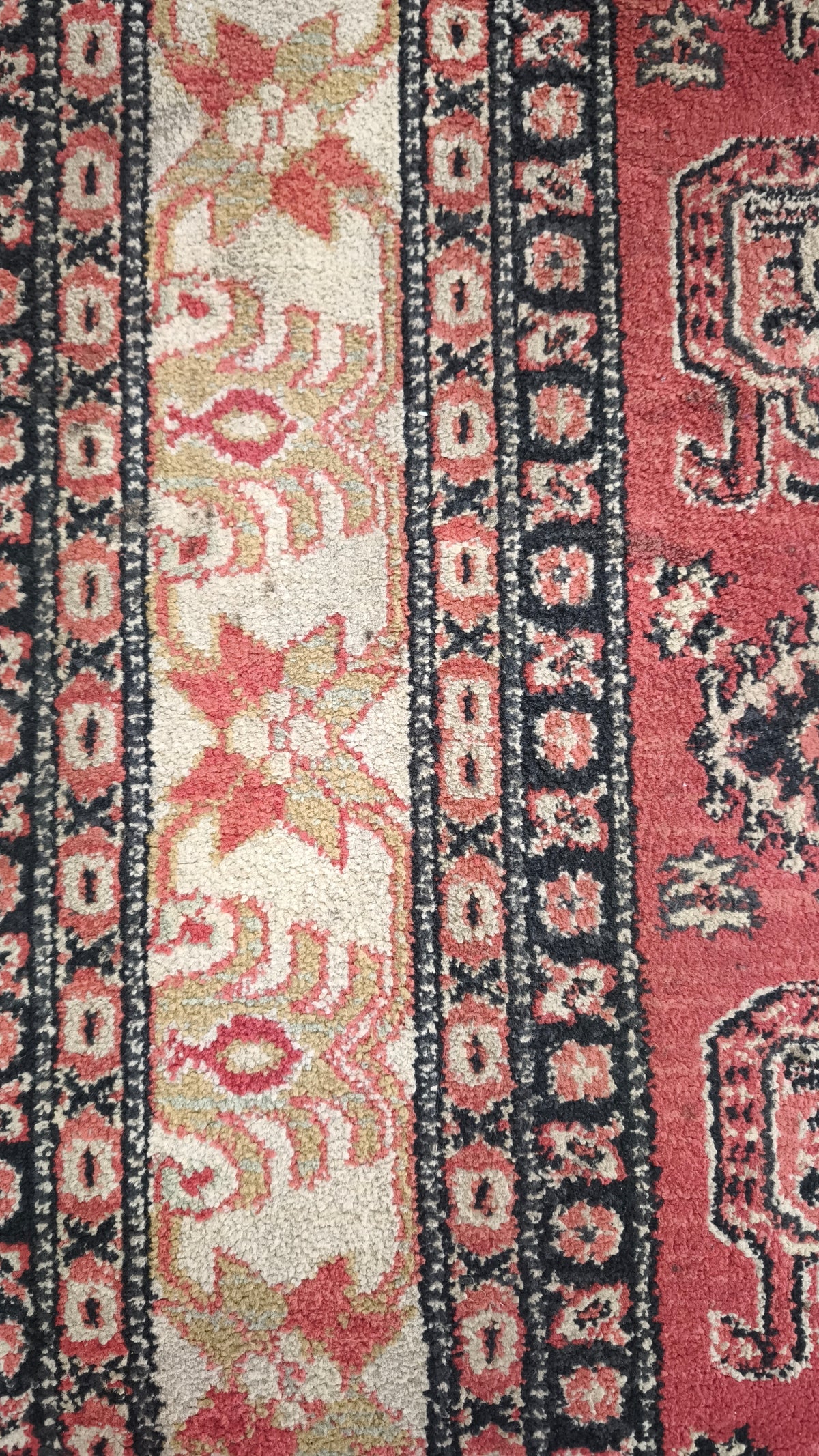 94370 Tappeto rosso e crema con decoro geometrico 137cm x 207cm