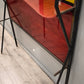 93663 Mobile bar anni '50 stile Gio Ponti in vetro decorato e metallo (con sgabelli)