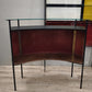 93663 Mobile bar anni '50 stile Gio Ponti in vetro decorato e metallo (con sgabelli)