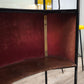 93663 Mobile bar anni '50 stile Gio Ponti in vetro decorato e metallo (con sgabelli)