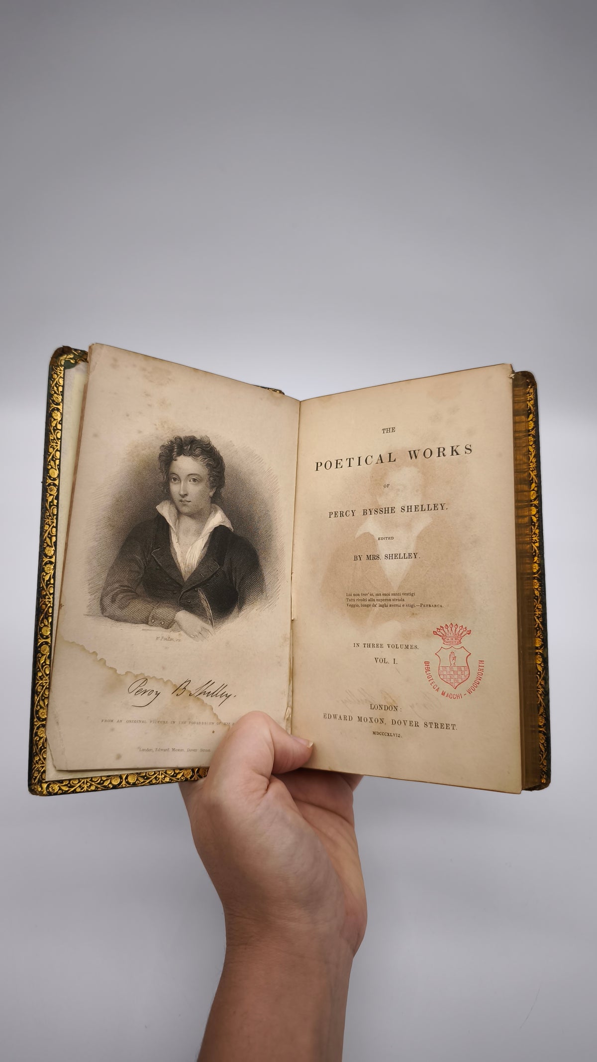 94588 Poetical works by Percy Bysshe Shelley, London, 1847, EM (3 volumi)