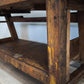 92400 Vecchio banco da falegname in legno con doppia morsa