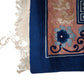 85658 Tappeto grande in fibra naturale blu e rosa con fiori 305cm x 340cm