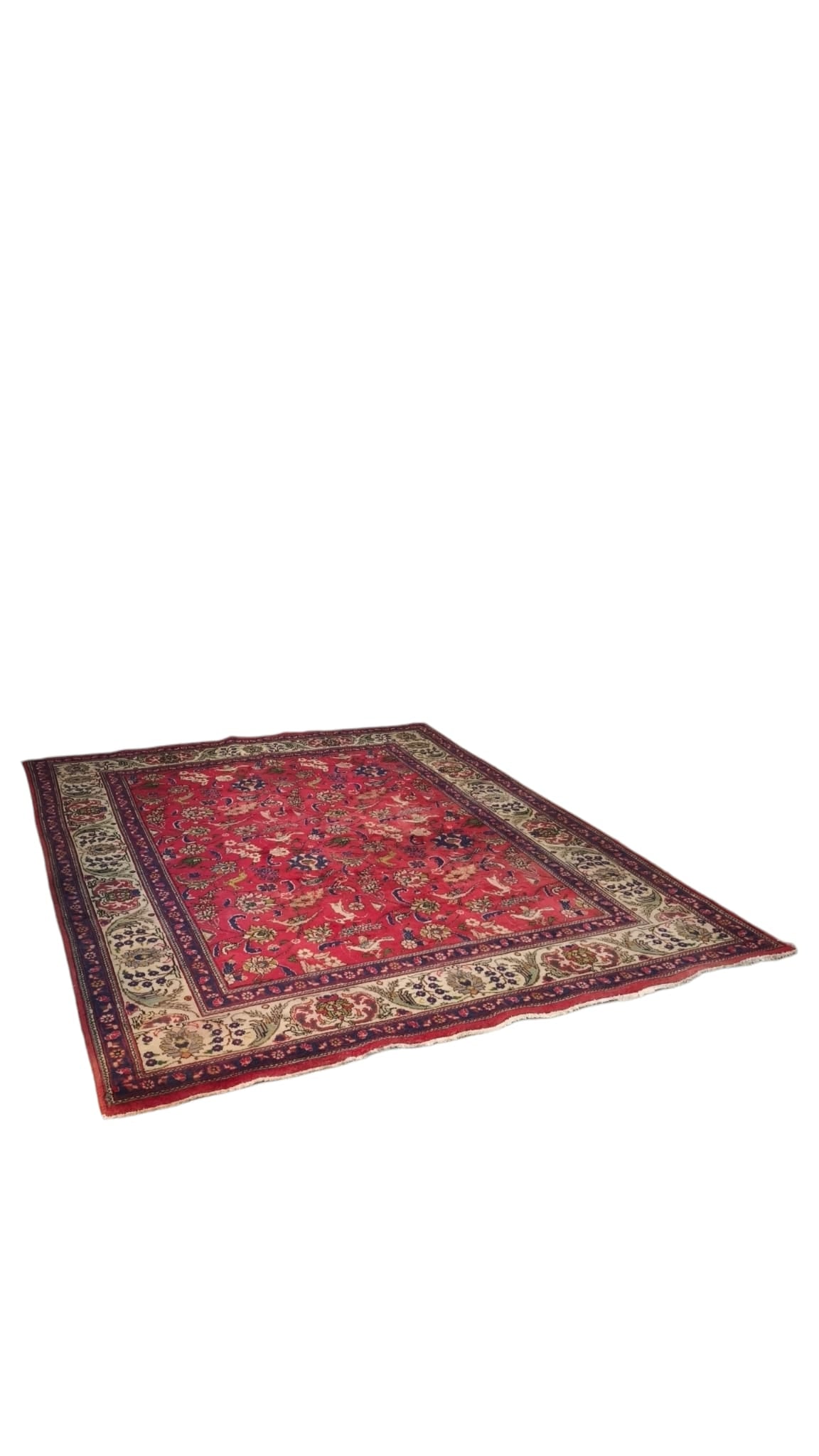 87312 Tappeto in fibra naturale con decorazione a motivo floreale 202cm x 290cm