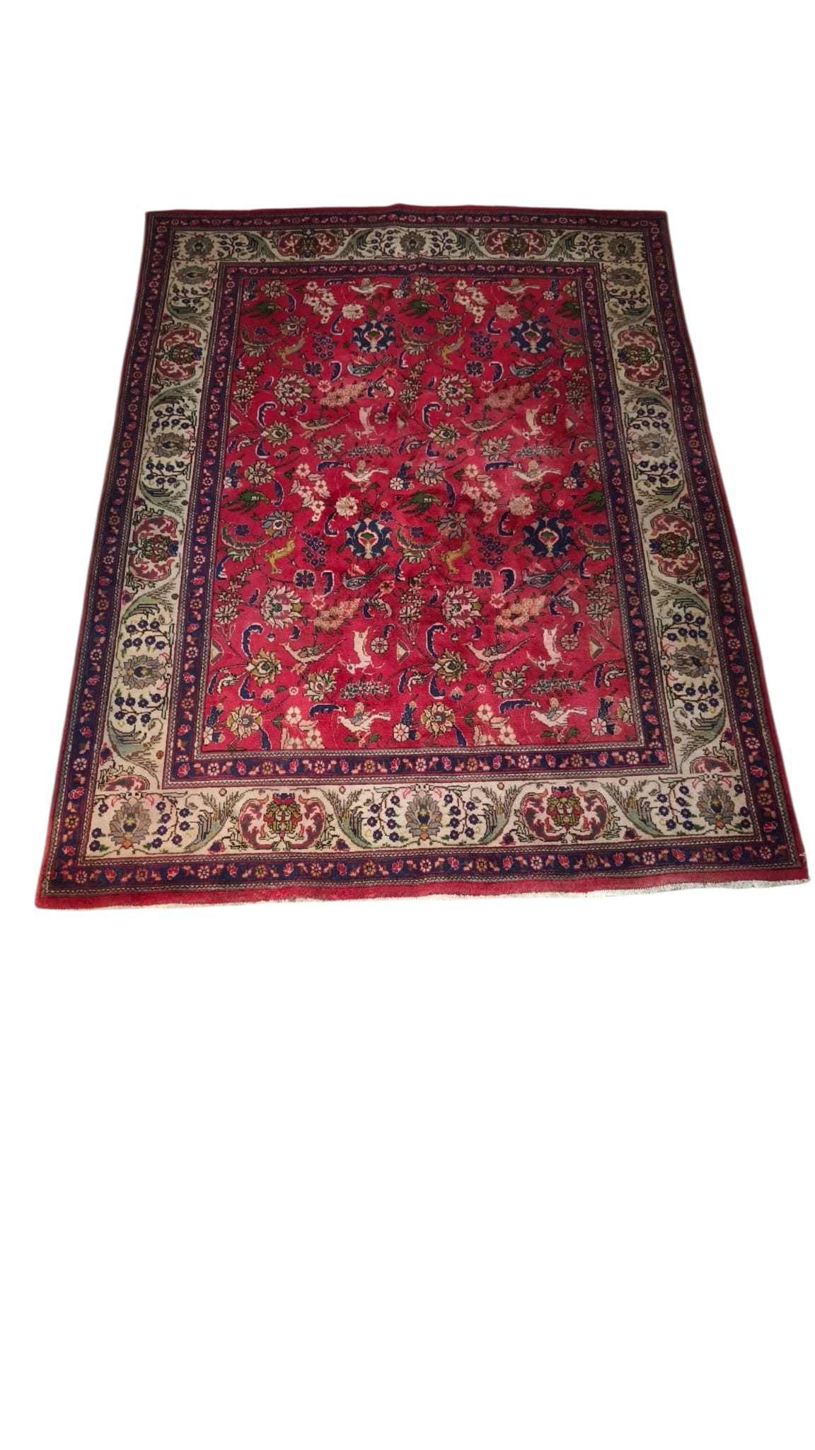 87312 Tappeto in fibra naturale con decorazione a motivo floreale 202cm x 290cm
