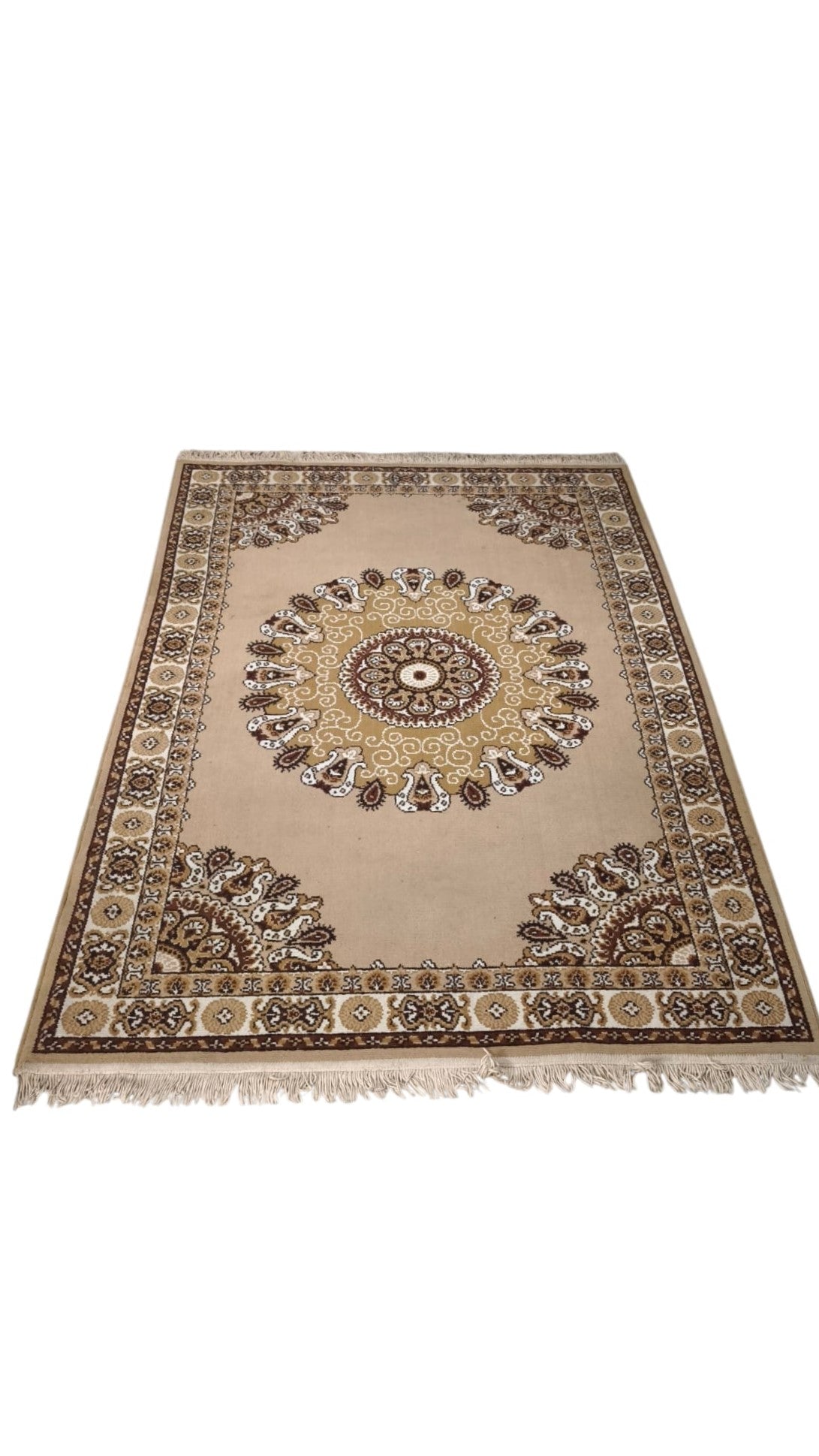 89443 Tappeto in fibra naturale beige e marrone 145cm x 220cm