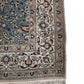 89282 Tappeto in fibra naturale base celeste con decorazione a motivo floreale 130cm x 210cm