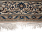 89282 Tappeto in fibra naturale base celeste con decorazione a motivo floreale 130cm x 210cm