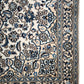 91109 Tappeto bianco e blu con decorazione floreale 215cm x 120cm