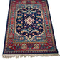 93921 Tappeto in fibra naturale blu e rosso con decoro a motivo floreale 120cm x 176cm