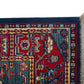 93921 Tappeto in fibra naturale blu e rosso con decoro a motivo floreale 120cm x 176cm