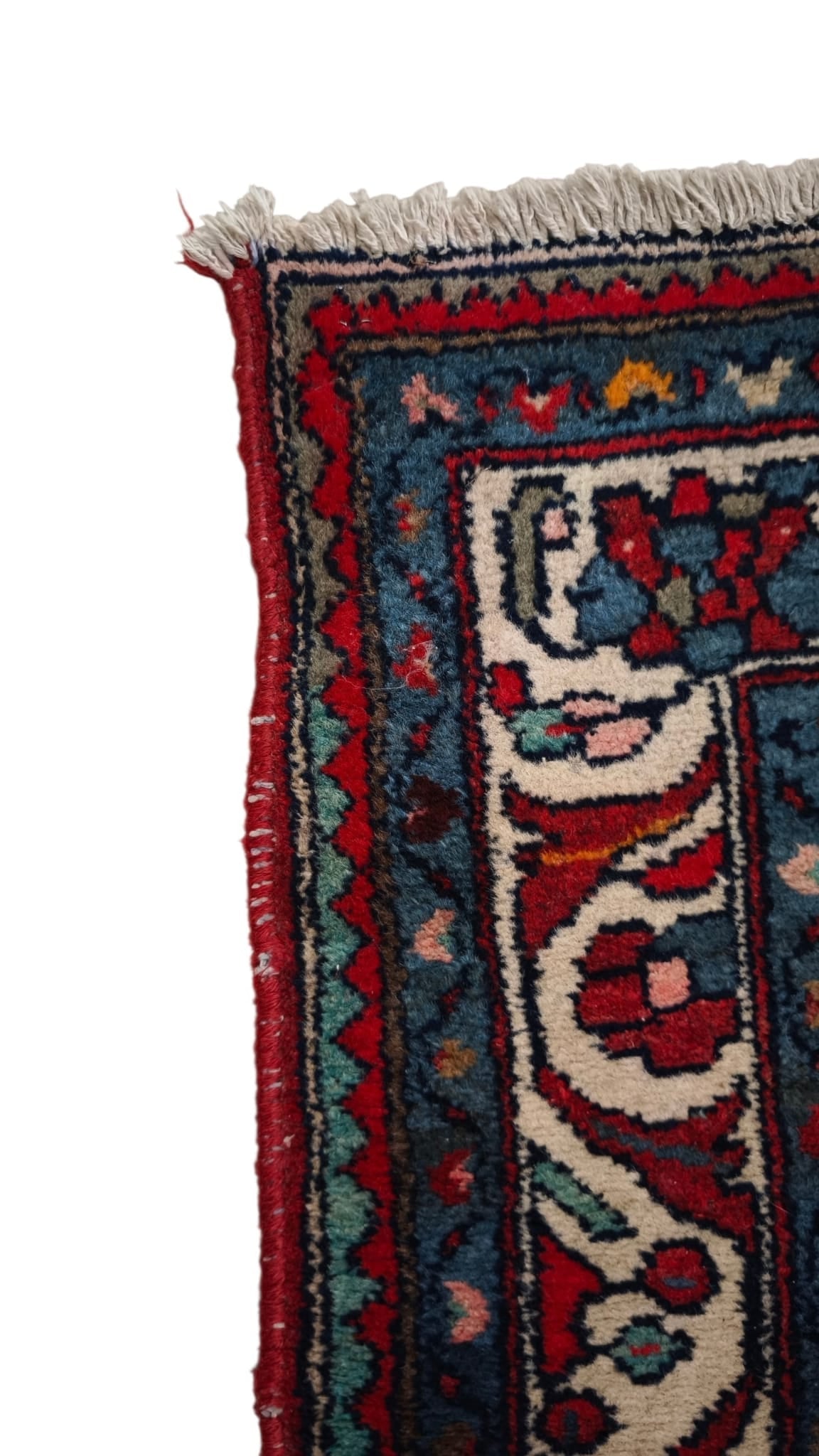 94234 Tappeto Mikado rosso con decoro a motivo floreale 115cm x 283cm