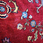 94724 Tappeto in fibra naturale rosso con decoro a motivo floreale 140cm x 215cm