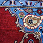 94724 Tappeto in fibra naturale rosso con decoro a motivo floreale 140cm x 215cm