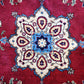 94724 Tappeto in fibra naturale rosso con decoro a motivo floreale 140cm x 215cm